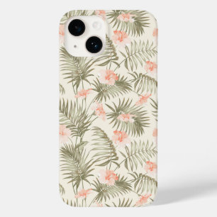 Tropisch Hisbiscus Palm Tree Patroon Case-Mate iPhone 14 Hoesje
