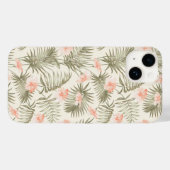 Tropisch Hisbiscus Palm Tree Patroon Case-Mate iPhone Case (Achterkant (horizontaal))