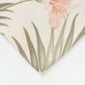 Tropisch Hisbiscus Palm Tree Patroon Fleece Deken (Hoek)