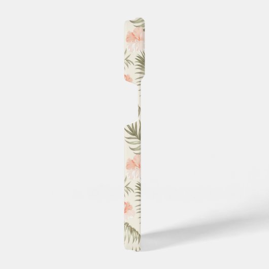 Tropisch Hisbiscus Palm Tree Patroon iPhone Hoesje (Rechterkant)