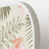 Tropisch Hisbiscus Palm Tree Patroon Pickleball Paddle (Links Detail)