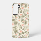 Tropisch Hisbiscus Palm Tree Patroon Samsung Galaxy Hoesje (Achterkant)