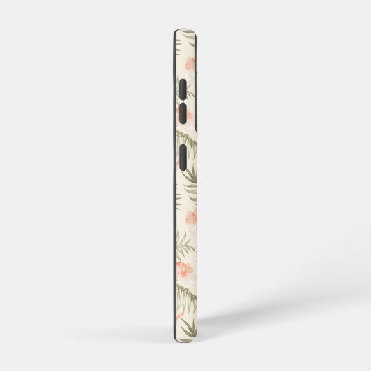 Tropisch Hisbiscus Palm Tree Patroon Samsung Galaxy Hoesje (Rechterkant)