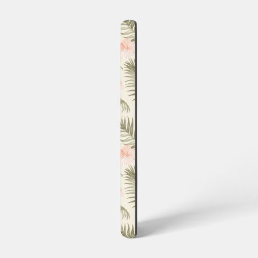 Tropisch Hisbiscus Palm Tree Patroon Samsung Galaxy Hoesje (Linkerkant)