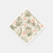 Tropisch Hisbiscus Palm Tree Patroon Servet (Hoek)