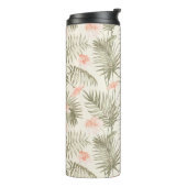 Tropisch Hisbiscus Palm Tree Patroon Thermosbeker (Gedraaid links)