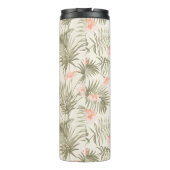 Tropisch Hisbiscus Palm Tree Patroon Thermosbeker (Achterkant)