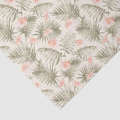 Tropisch Hisbiscus Palm Tree Patroon Tissuepapier (Detail)