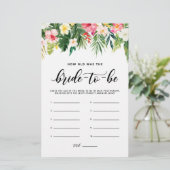 Tropisch hoe oud was de Kaart van de Bride-to-be G (Staand voorkant)