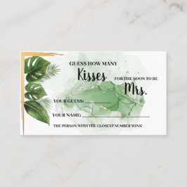 Tropisch hoeveel Kisses voor Mrs Shower Game Card Plaatskaartje