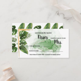 Tropisch hoeveel Kisses voor Mrs Shower Game Card Plaatskaartje