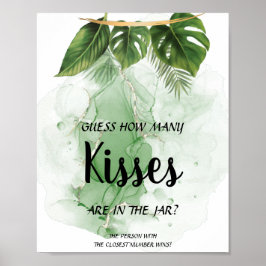 Tropisch Hoeveel Kusjes Bruidsfeest Spel Bord Poster