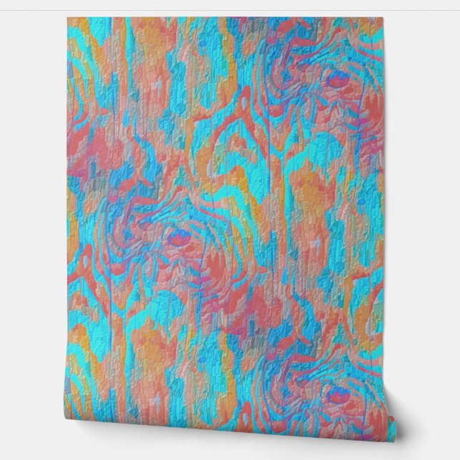 tropisch hout behang (Afrollen)