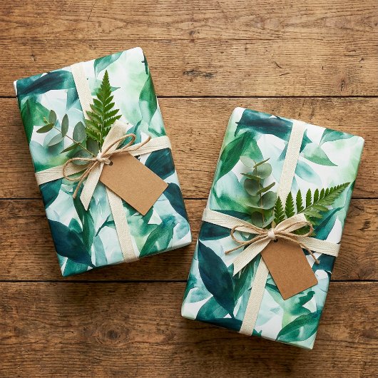 Tropisch huis plant Leaf Waterverf Cadeaupapier