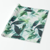 Tropisch huis plant Leaf Waterverf Cadeaupapier (Uitgerold)