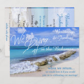 Tropisch huwelijk doet het in de Bahamas-uitnodigi Kaart (Voorkant / Achterkant)