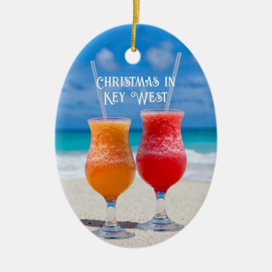 Tropisch huwelijk eerste kerstfoto Keepomwille Keramisch Ornament (Voorkant)