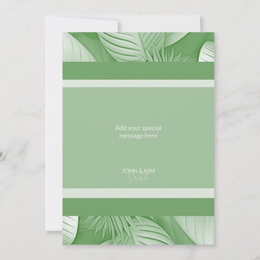 Tropisch huwelijk Hartelijk dank Bedankkaart (Achterkant)