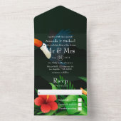 Tropisch huwelijk in één uitnodiging (Binnen)