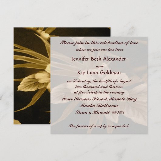  tropisch huwelijk kaart (Voorkant / Achterkant)