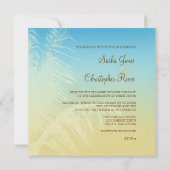 Tropisch huwelijk/palmsilhouet kaart (Achterkant)