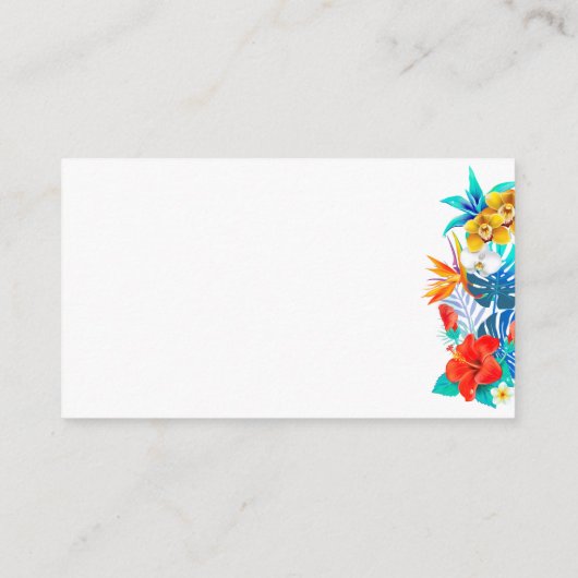 Tropisch huwelijk QR RSVP Informatiekaartje (Achterkant)