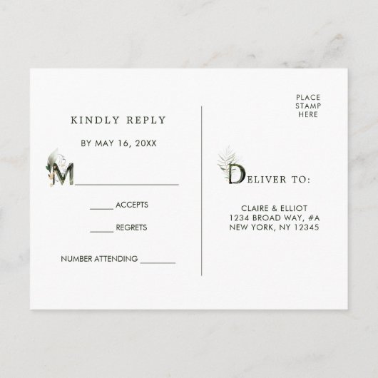 Tropisch Huwelijk Reactiekaart Uitnodiging Briefkaart (Achterkant)