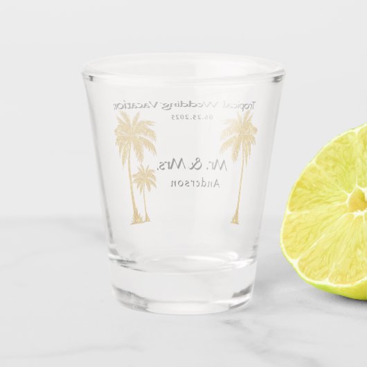 Tropisch huwelijk shot glas (Achterkant)