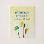 Tropisch huwelijk sparen de Datum Uitnodiging Legpuzzel (Verticaal)