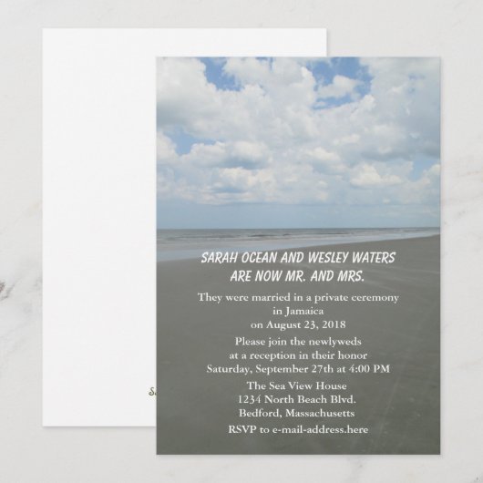 Tropisch Huwelijk Thema Ontvangst Uitnodigingen Al (Voorkant / Achterkant)