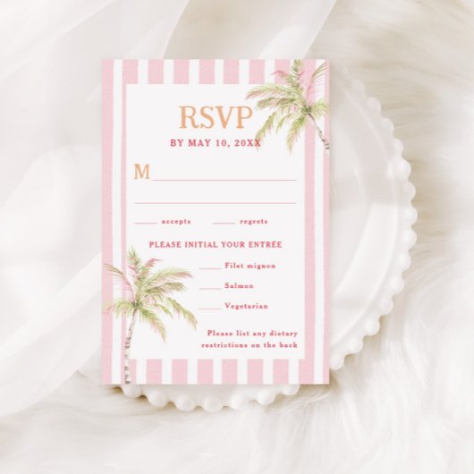 Tropisch huwelijksaanmelding op een bestemming RSVP kaartje