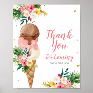 Tropisch Ice Cream Hartelijk dank voor de komst va Poster