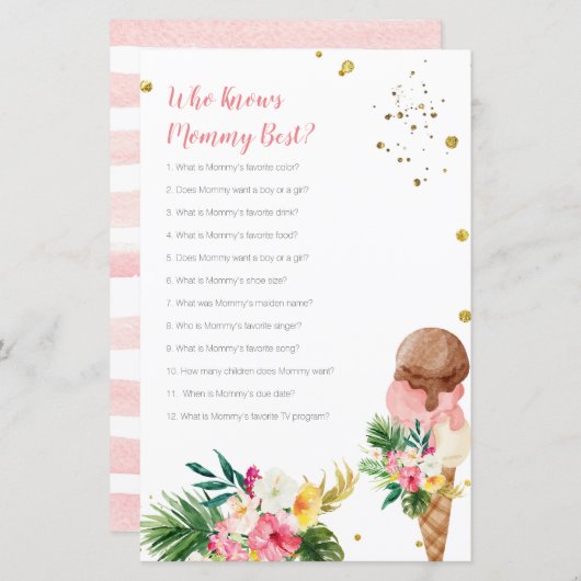 Tropisch ijsje dat mama het beste spel kent (Voorkant / Achterkant)