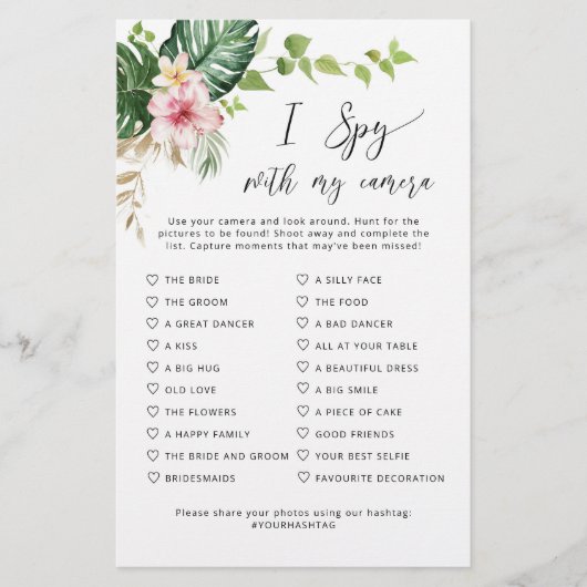 Tropisch ik spioneer met mijn camera trouwspel (Voorkant)