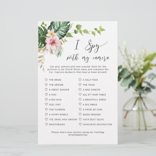 Tropisch ik spioneer met mijn camera trouwspel (Staand voorkant)