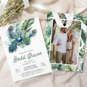 Tropisch Indiaas pauw bloemig Vrijgezellenfeest Kaart