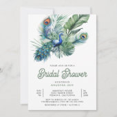 Tropisch Indiaas pauw bloemig Vrijgezellenfeest Kaart (Voorkant)