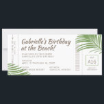 Tropisch instapmodel doorreisreis kaart<br><div class="desc">Plane Ticket Boarding Pass Theme Birthday Trip Invitation for a Tropical Destination Friend's Adventure Zet details en rsvp info op de rug, of verandering om andere gepersonaliseerde formuleringen te omvatten. De doopvonten en de kleuren kunnen worden gewijzigd gebruikend de Redacteur van de Sjabloon. Deze uitnodiging tot aanvaring van de Beach...</div>
