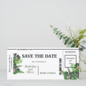 Tropisch instappen Pass Weddenschap Save the Date (Staand voorkant)