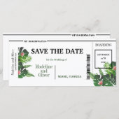 Tropisch instappen Pass Weddenschap Save the Date (Voorkant / Achterkant)