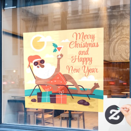 Tropisch interieur raamsticker (Cafe Raam)