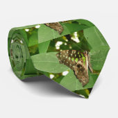 Tropisch Iridescent Green Butterfly Stropdas (Opgerold)