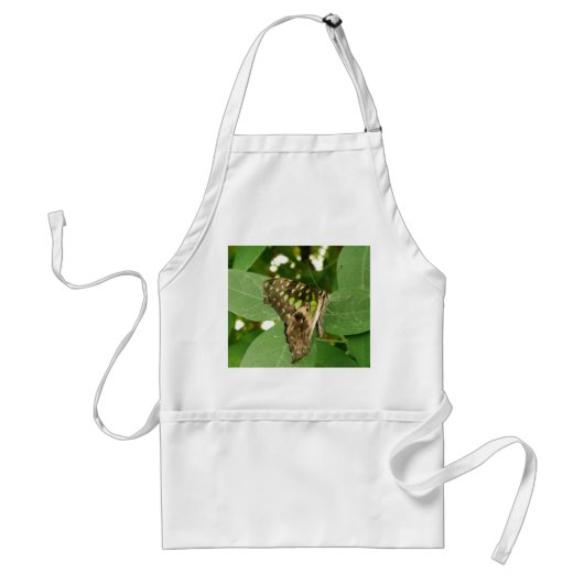 Tropisch iriserende groene vlinder schort (Voorkant)