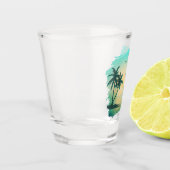 Tropisch Isle Bridesmaid/Maid of Honor Blauwgroen Shot Glas (Links)