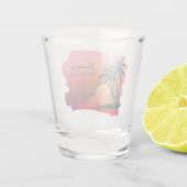 Tropisch Isle Bridesmaid/Maid of Honor Pink ID581 Shot Glas (Achterkant)