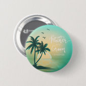 Tropisch Isle Moeder van de Blauwgroen GROOM ID581 Ronde Button 5,7 Cm (Voorkant /achterkant)