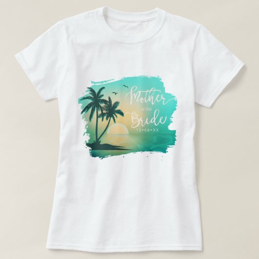 Tropisch Isle Moeder van de Bride Blauwgroen ID581 T-shirt (Design voorkant)