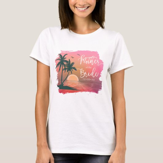 Tropisch Isle Moeder van de Bride Roze ID581 T-shirt (Voorkant)