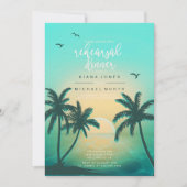 Tropisch Isle Sunrise Rehearsal Dinner Blauwgroen  Kaart (Voorkant)