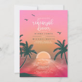 Tropisch isle Sunrise Rehearsal Dinner Pink ID581 Kaart (Voorkant)